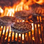 burger patty being cooked