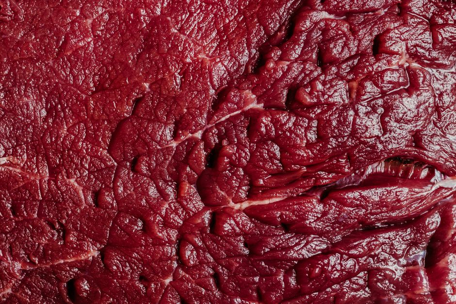 生の牛肉の質感クローズアップ