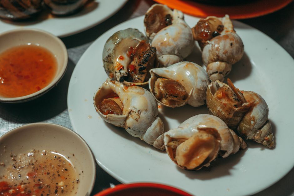 つぶ貝の煮つけのクローズアップ